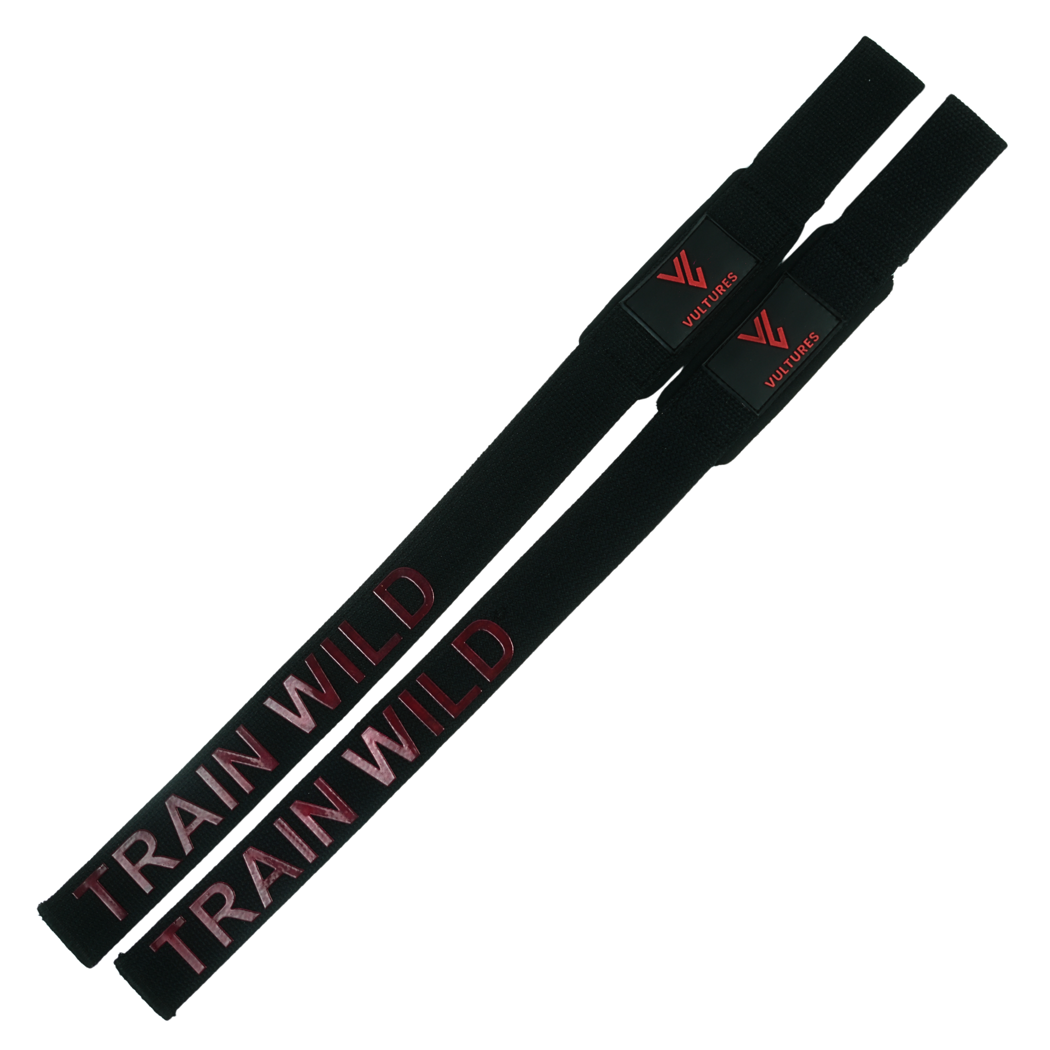 Train Wild Lifting Straps - Black & Red