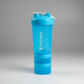 Multi-Compartment Shaker Bottle - Blue