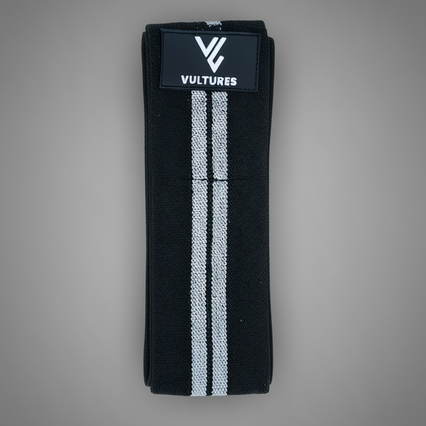 Vultures Knee Wraps (Black with grey stripes)